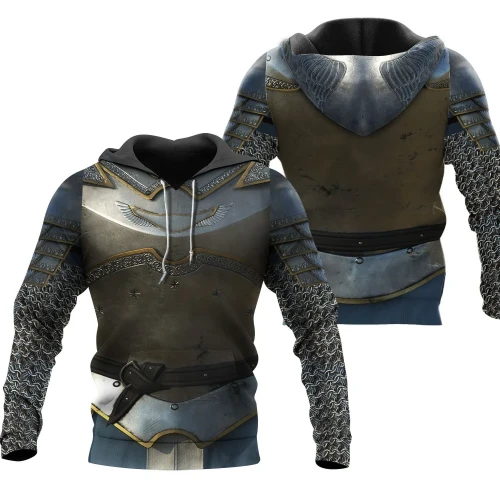 3D All Over Printed Chainmail Knight Medieval Armor Tops MP250202