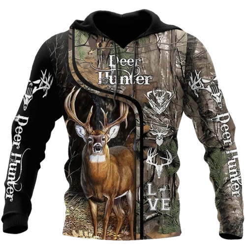 3D All Over Printed Deer Hunting Hoodie AM082015