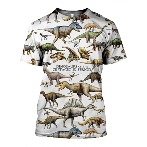 3D All Over Printed Dinosaurs Of The Cretaceous Period Shirts And Shorts