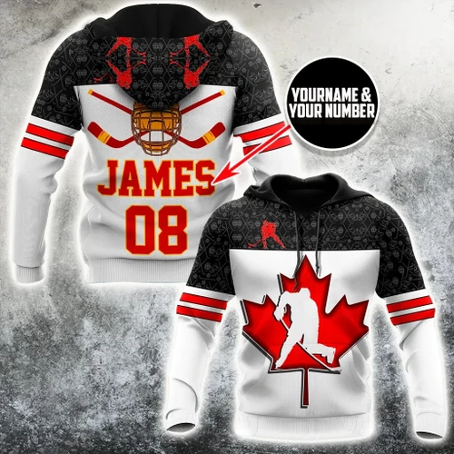 3D All Over Printed Hockey Canada Unisex Shirts Custom Name Custom number  XT
