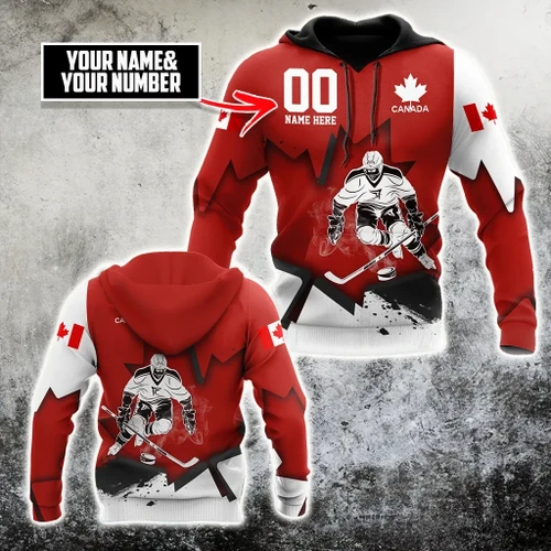 3D All Over Printed Hockey Canada Unisex Shirts Custom Name Custom number XT TNA11032101