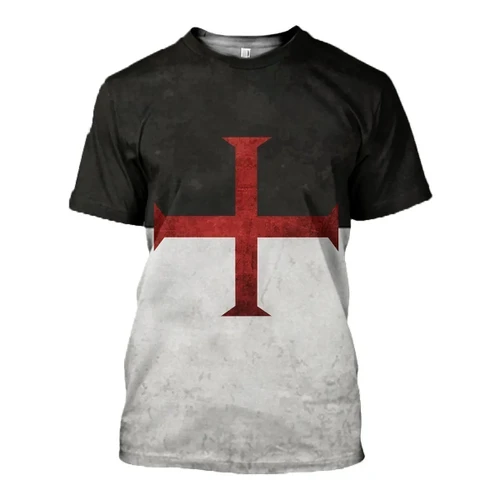 3D All Over Printed Knights Templar Flag Shirts and Shorts