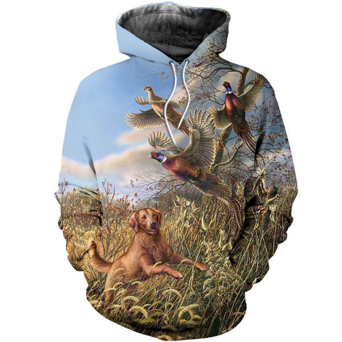 3D All Over Printed Pheasant Hunting Art Shirts