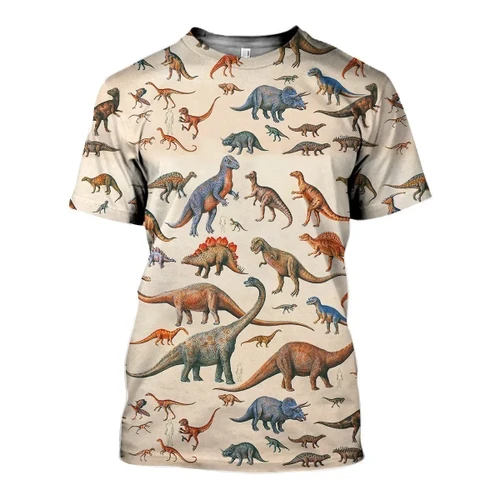 3D All Over Printed Types of Dinosaurs Shirts And Shorts