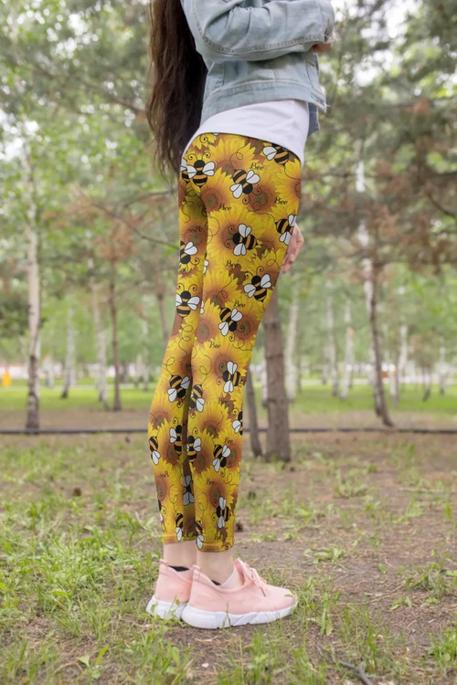 3D All Over Printing Bee Legging