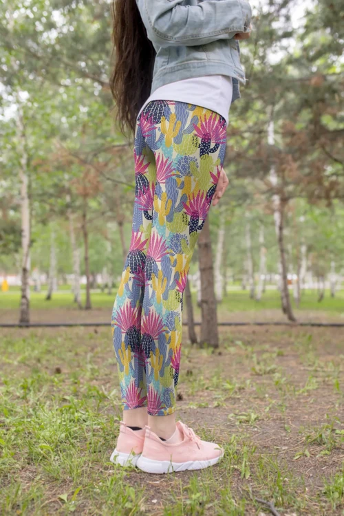 3D All Over Printing Cactus Color Legging