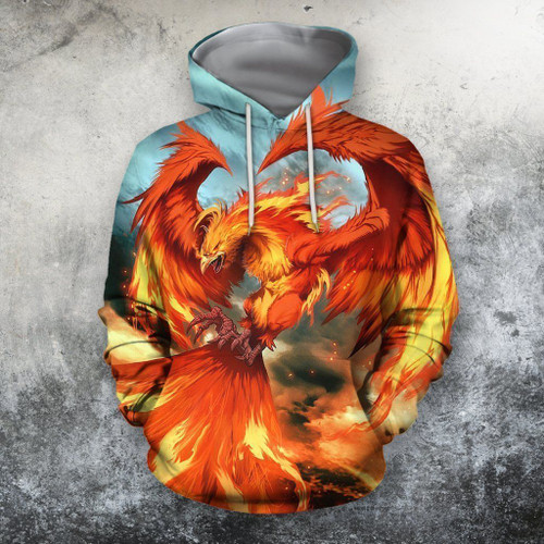 3D All Over Printing Fire Phoenix hoodie