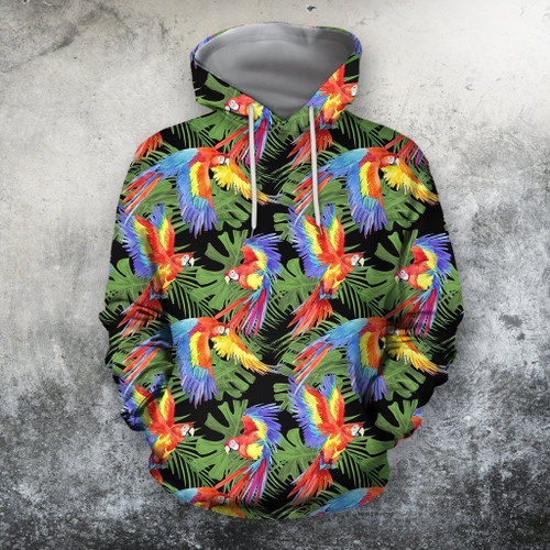 3D All Over Printing Scarlet Macaw Parrot Shirt