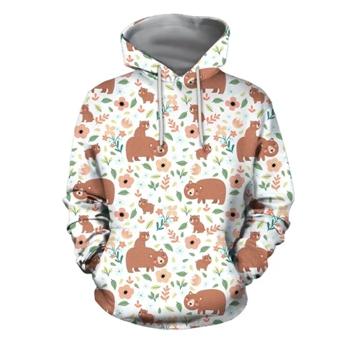 3D All Over Son And Mother Bear Hoodie
