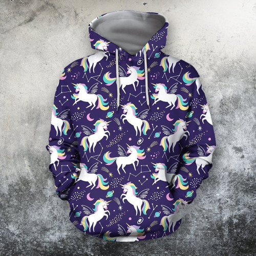 3D All Over Unicorn Hoodie