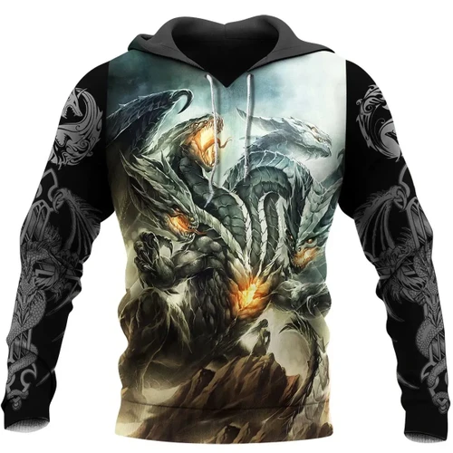 3D Tattoo and Dungeon Dragon Hoodie T Shirt For Men and Women NM050938