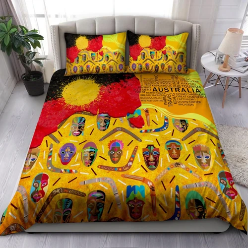 Aboriginal Peoples Australia Boomerang Indigenous Bedding Set