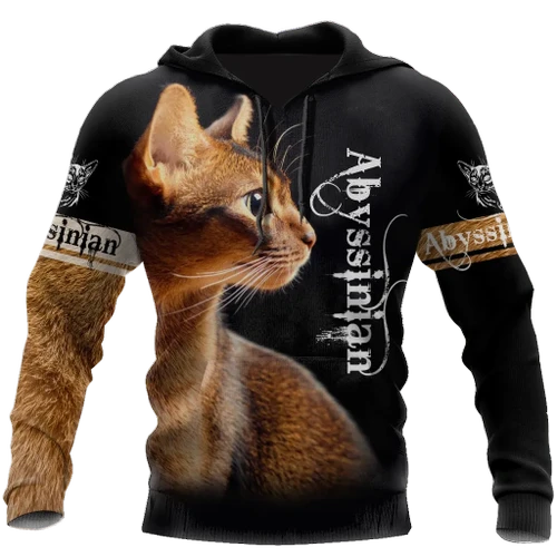 Abyssinian cat tattoo 3D printed shirts for men and women