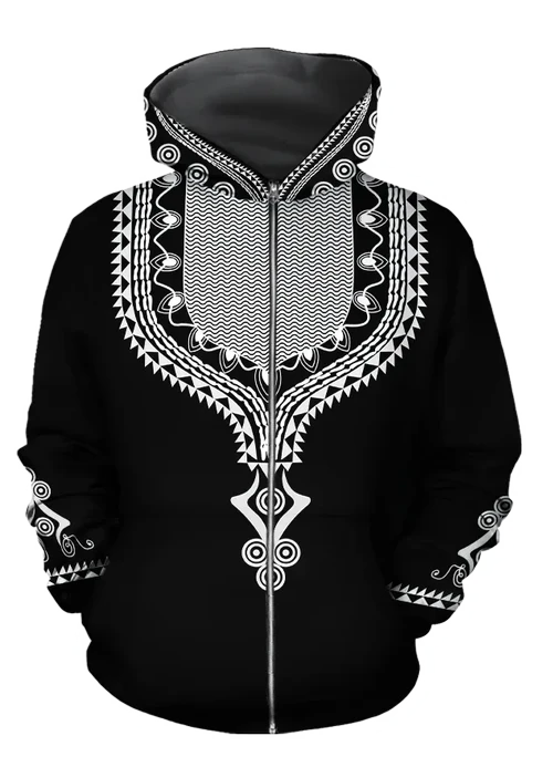 African Culture Dashiki Pattern Unisex Deluxe Hoodie ML