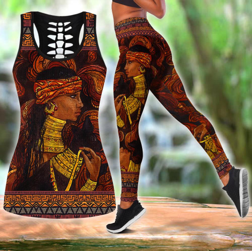 African Woman And Cat Combo Legging + Tank Top AM05052106