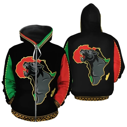 African Zip-Up Hoodie - Panther Africa 11