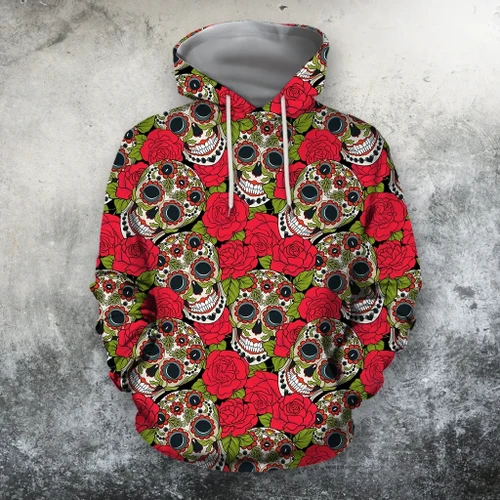 All Over Print Roses And Skulls
