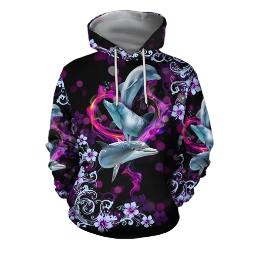 All Over Printed Dolphin Hoodie JJW01092002-MEI