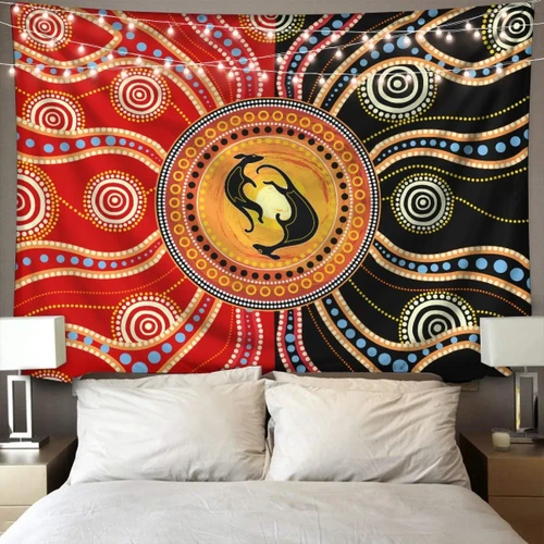 Aboriginal Kangaroo Australia Indigenous Painting Art 3D Print Wall Tapestry