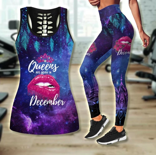 Queens are born in December Galaxy combo legging+tank