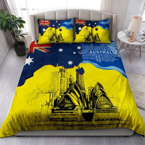 Australia Architectural Yellow Painting Art Bedding Set