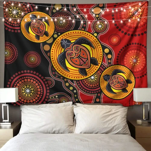 Aboriginal Turtles Australia Indigenous Painting Art 3D Print Wall Tapestry