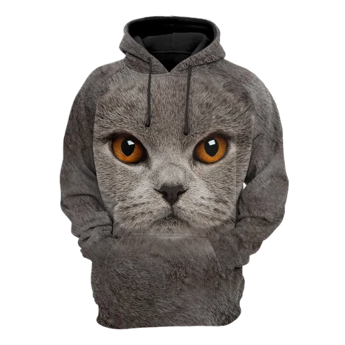 British Shorthair Cat face hair premium hoodie sweatshirt cover