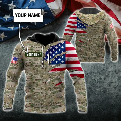 Remembrance The United States Camo Soldier 3D print shirts Proud Military