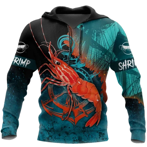 Shrimp on the helm 3D all over printing shirts for men and women
