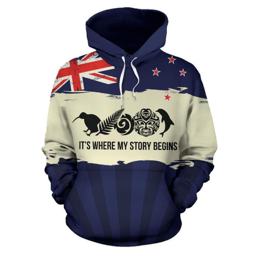 New Zealand Where My Story Begins Hoodie Navy