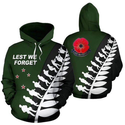 Honor and respect day - New Zealand Hoodie, zip Green