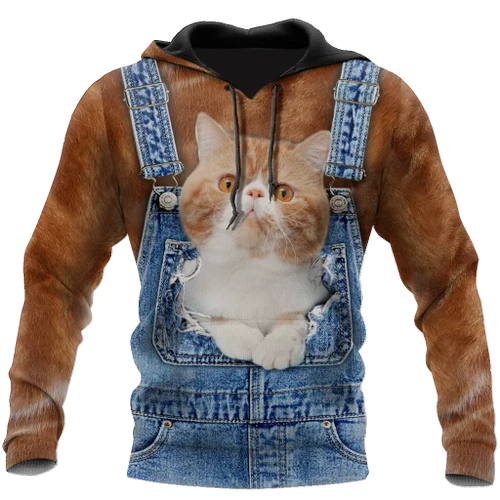 Love Cat cover Exotic Shorthair face hair 3D all over shirts
