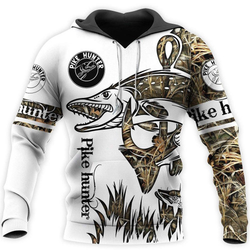 Northern Pike hunter camo 3d all over printed shirts for men and women