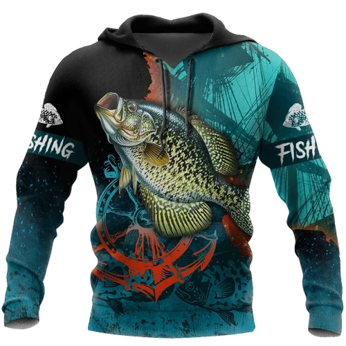 Crappie on the helm 3D all over printing shirts for men and women