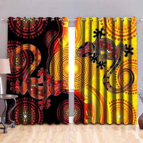 Aboriginal Australia Indigenous Lizards and the Sun Thermal Grommet Window Curtains