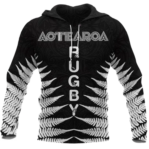 Aotearoa Rugby Silver Fern All Over Hoodie Classic Style