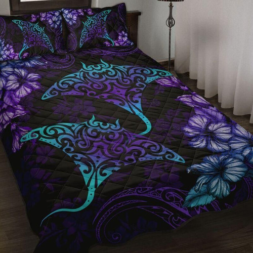 Beautiful Ray Hibiscus Hawaii quilt bedding set