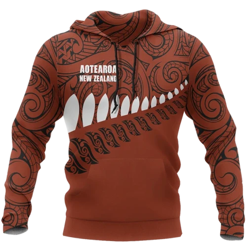 New Zealand Aotearoa Pullover Hoodie Red HC