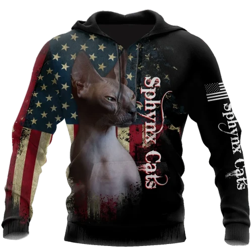 American Sphynx cat 3D printed shirts for men and women