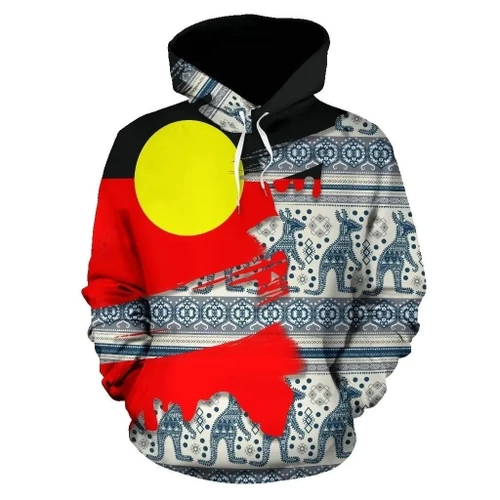 Australia Koori Kangaroo Pattern Aboriginal Flag All Over Print Hoodies