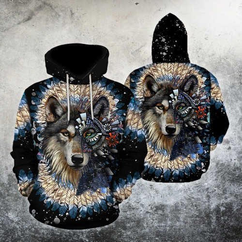 Native Wolf 3D All Over Printed Shirt Hoodie MH120920