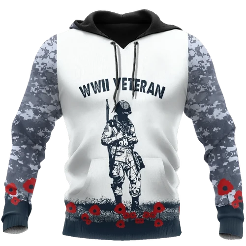 WWII Veteran 3D All Over Printed Hoodie Shirt For Men and Women MP03092003