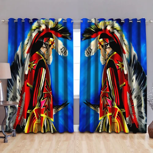Native American Pow Wow Blackout Thermal Grommet Window Curtains Pi160503