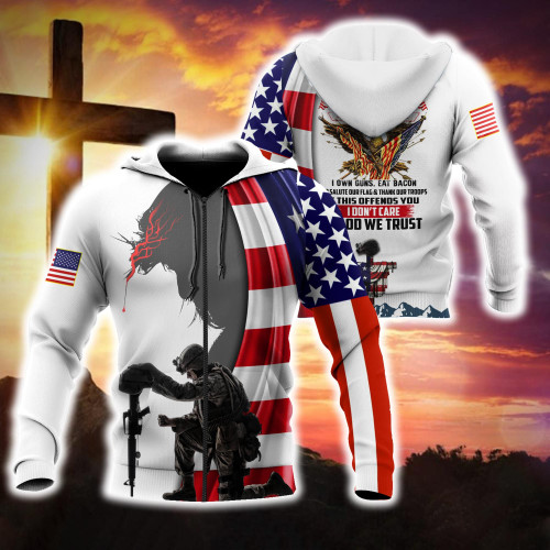 I Say Merry Chritsmas God Bless America 3D All Over Printed Hoodie Shirt MH1409203