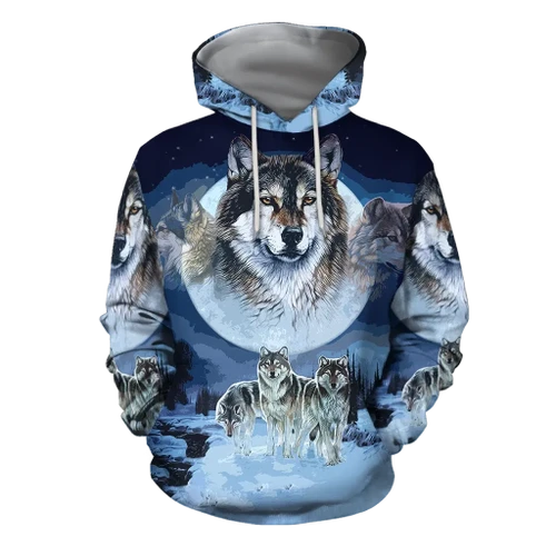 Native Wolf 3D Hoodie MP889