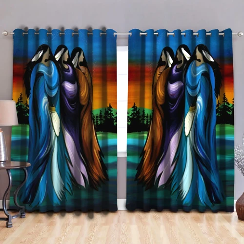 Native American Pow Wow Blackout Thermal Grommet Window Curtains Pi160501