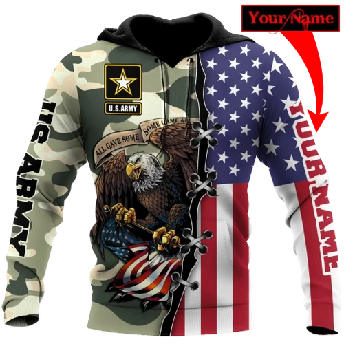 US Army Veteran 3D Personalized All Over Printed Hoodie Shirt