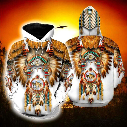 NATIVE AMERICAN 3D OVER PRINTED HOODIE SWEATER MP887
