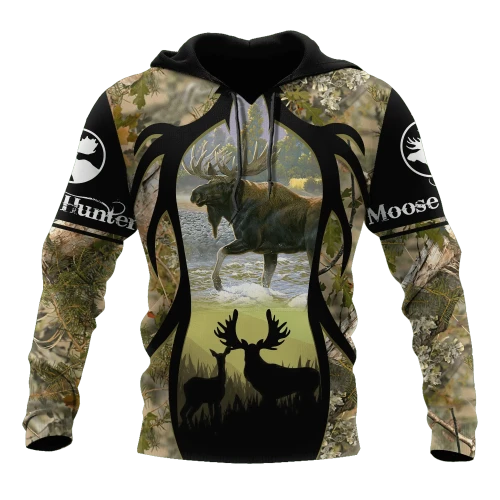 Camo Moose Hunting 3D All Over Printed Hoodie Shirt MP14092008S1