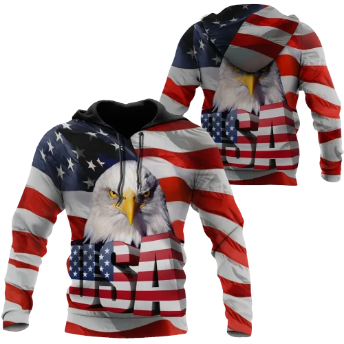 Independence Day American Eagle 3D All Over Printed Shirts Hoodie DD06122003